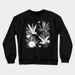 hummingbirds and flowers Crewneck Sweatshirt